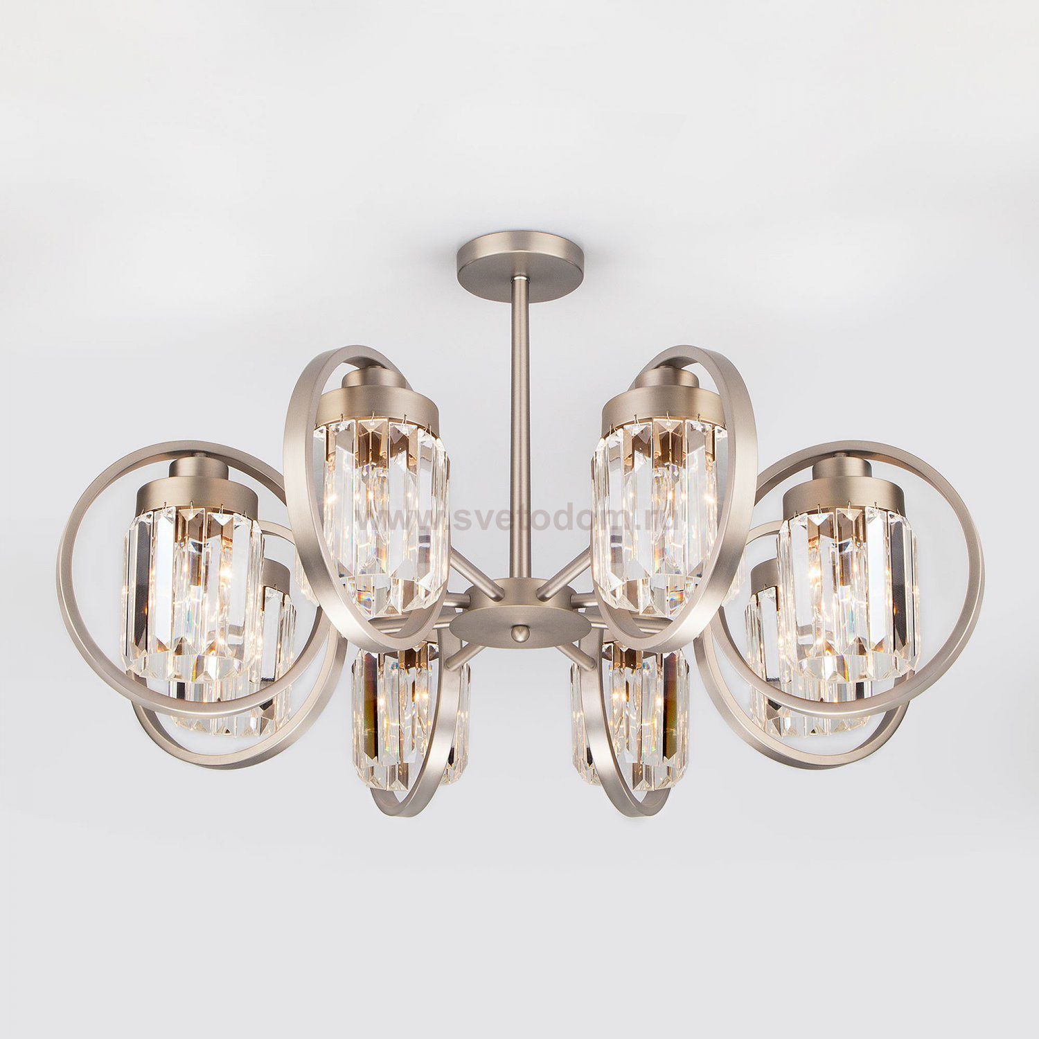 Светильник Eurosvet 10095/8 сатин-никель/прозрачный хрусталь Strotskis
