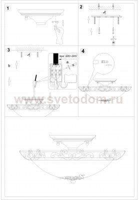 Светильник настенно-потолочный Odeon light 2727/4C TARTA
