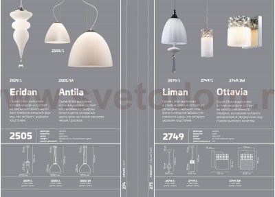 Светильник настенный бра Odeon light 2749/1W OTTAVIA