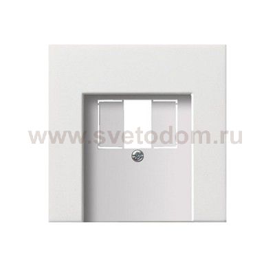 Gira F100 Бел глянц Накладка ТЛФ розетки TAE, аудиорозетки (110910), USB (107000) с шильдиком (G276112)
