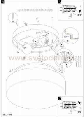 Настенно-потолочный светильник Eglo 27881 BALLA