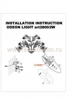 Светильник настенный бра Odeon light 2800/2W FRAGOLA