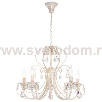 Люстра классическая с хрусталем Экономсвет 2817/5WG+WT