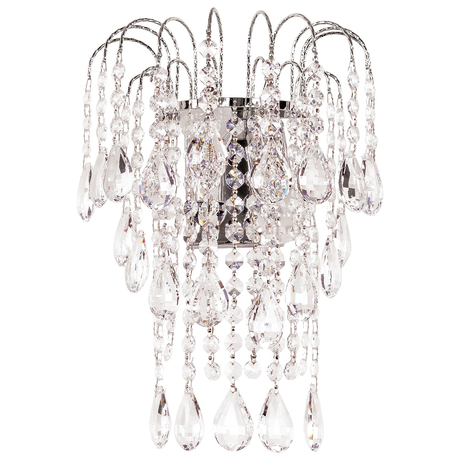 Светильник бра с хрусталем 2818/2wCR+WT Экономсвет