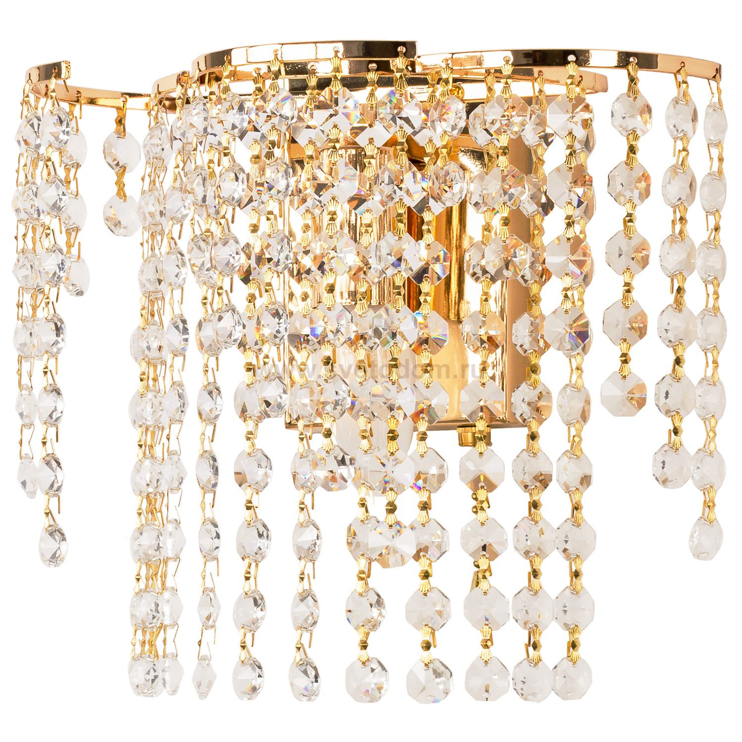 Светильник бра с хрусталем 2819/1wFGD+WT Экономсвет