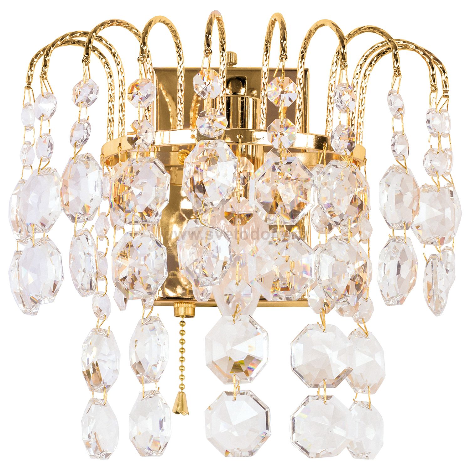 Светильник бра с хрусталем Экономсвет 2821/1wFGD+WT