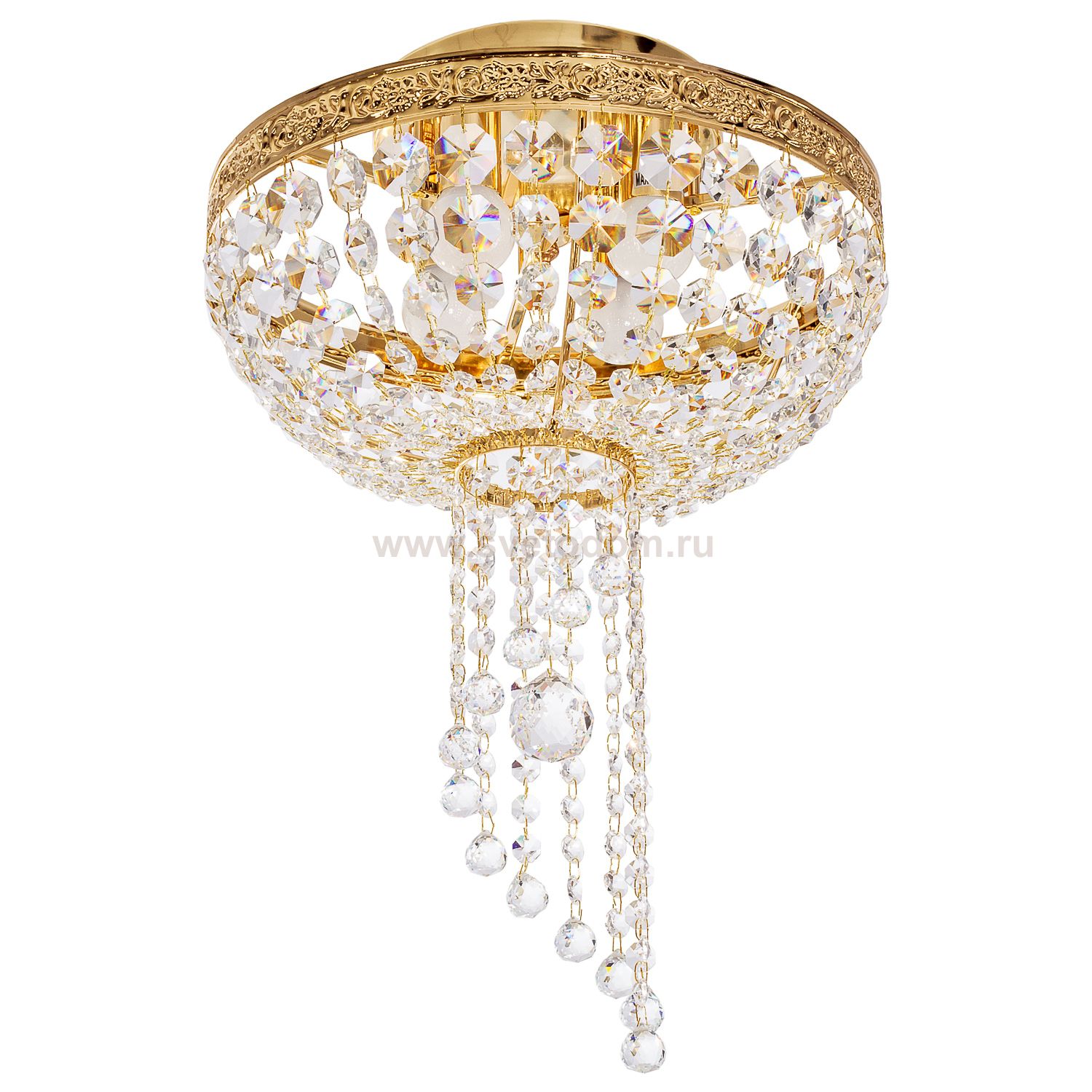 Люстра с хрусталем Экономсвет 2824/4FGD+WT