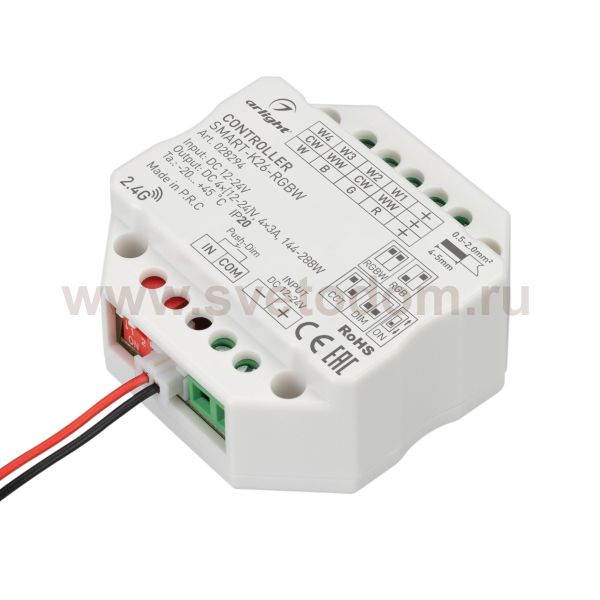 Контроллер SMART-K26-RGBW (12-24V, 4x3A, 2.4G) (Arlight, IP20 Пластик, 5 лет) Arlight 28294