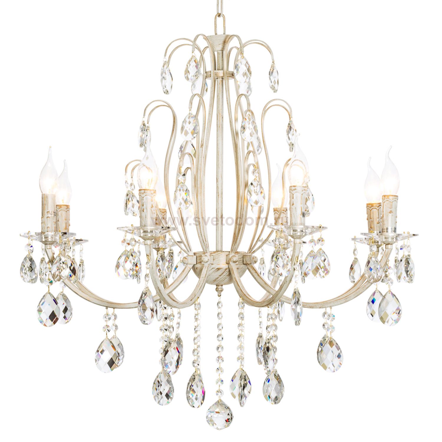 Люстра классическая с хрусталем Экономсвет 2833/8WG WT