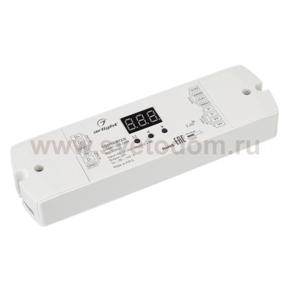 Конвертер SMART-K38-DMX (12-24V, SPI, 2.4G) (Arlight, IP20 Пластик, 5 лет) Arlight 28411