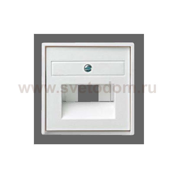 Gira S-55 Алюминий Накладка розетки 1-ой и 2-ой наклон ТЛФ/комп розетки, с полем д/надписи (G28426)