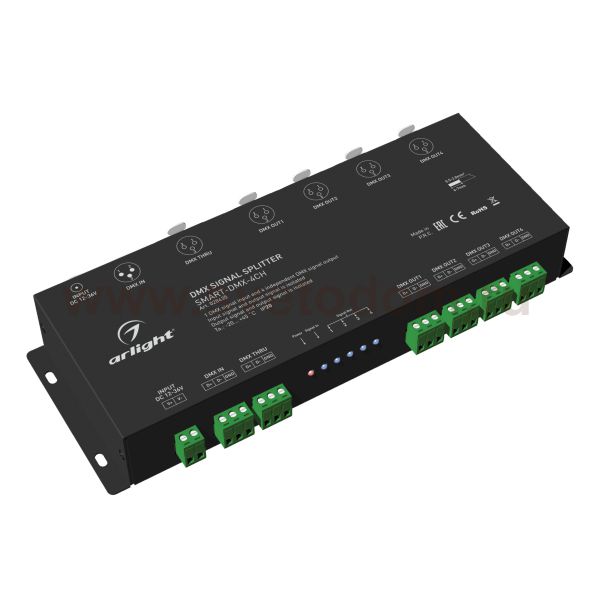 DMX-сплиттер SMART-DMX-4CH (12-36V, XLR3) (Arlight, IP20 Металл, 5 лет) Arlight 28435