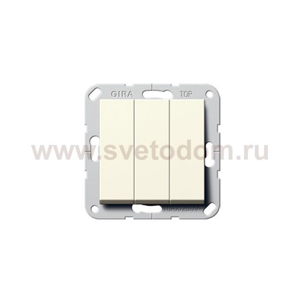 Gira S-55 Крем глянц Выключатель 3-клавишный кнопочный с винт. клеммами (G284401)
