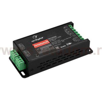 Декодер SMART-K54-DMX (12-24V, 4x6A) (Arlight, IP20 Металл, 5 лет) Arlight 28448