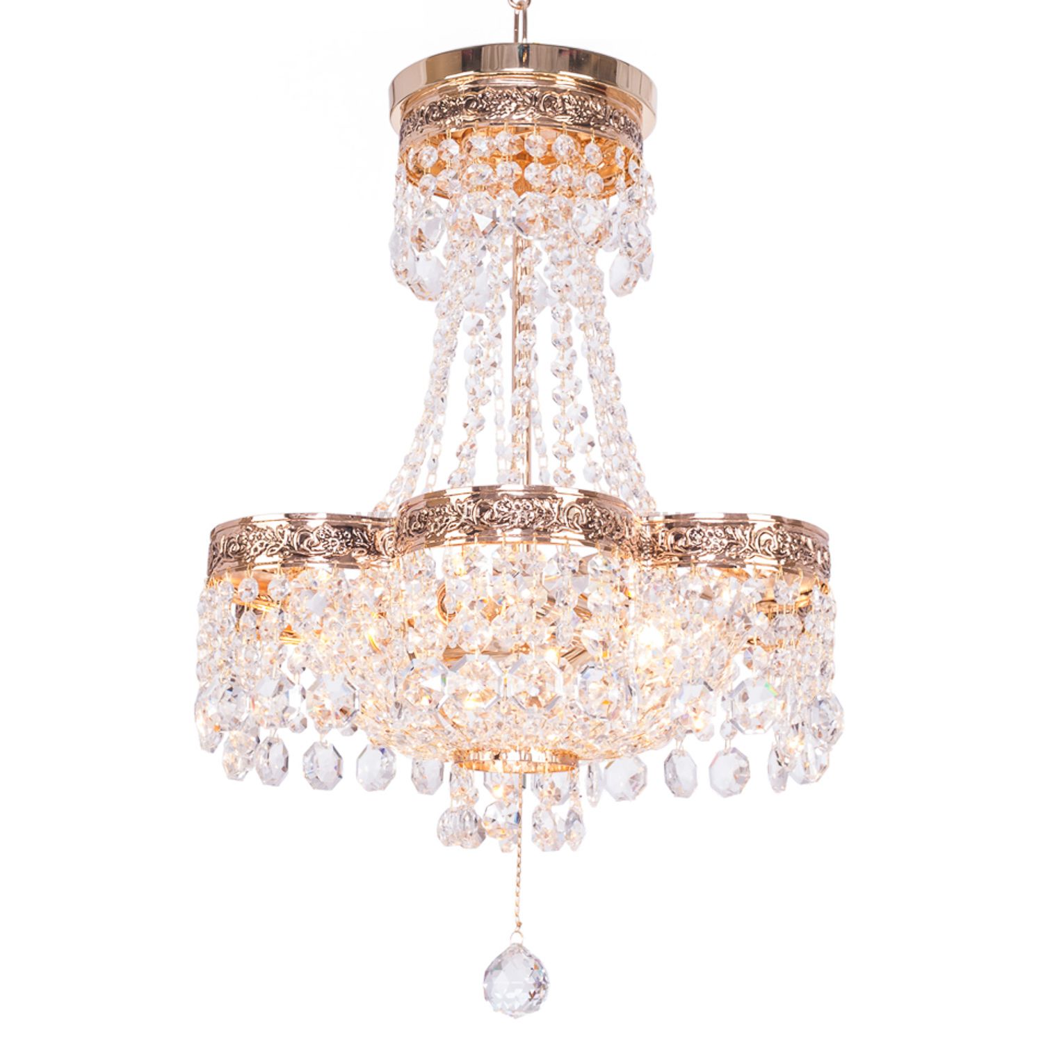 Люстра с хрусталем Экономсвет 2850/6GDBK WT