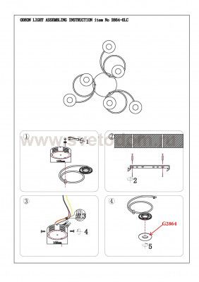 Люстра потолочная Odeon light 2864/6LC LEOLA