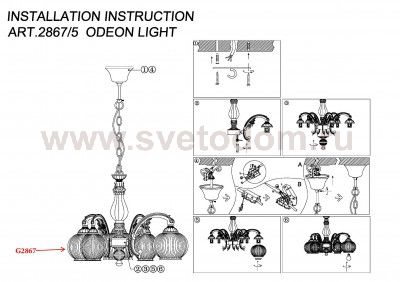 Люстра Odeon light 2867/5 RAGON