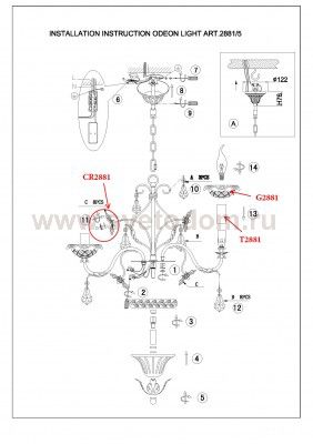 Люстра Odeon light 2881/5 NOMENA