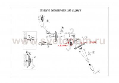 Светильник настенный бра Odeon light 2894/1W SALMORA