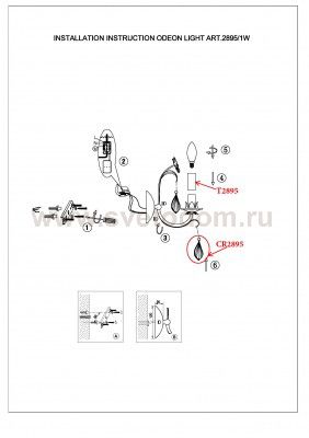Светильник настенный бра Odeon light 2895/1W FERA