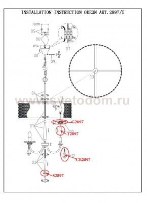 Люстра Odeon light 2897/5 SORAS