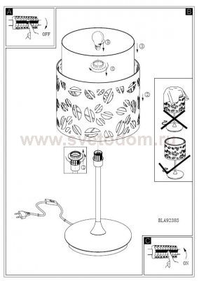 Настольная лампа Eglo 92385 BIANDRA