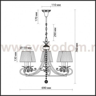 Люстра Odeon light 2924/5 ANDRIA