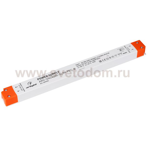 Блок питания ARV-SN24200-SLIM-PFC-B (24V, 8.33A, 200W) (Arlight, IP20 Пластик, 3 года) Arlight 29494
