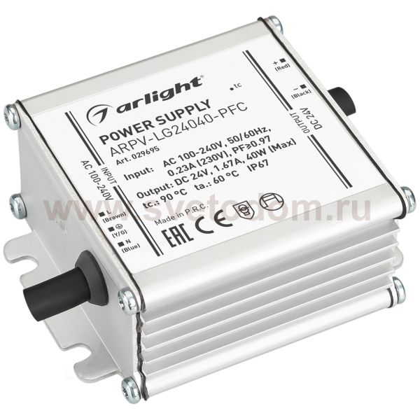Блок питания ARPV-LG24040-PFC (24V, 1.67A, 40W) Arlight 29695