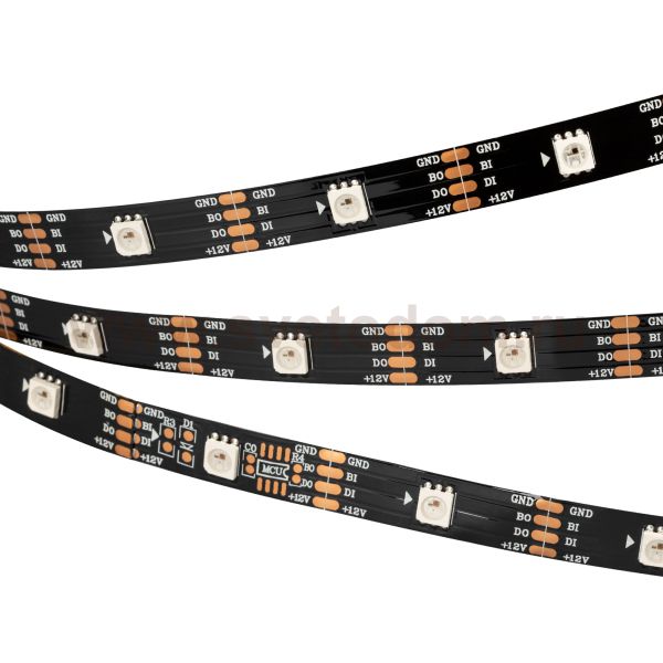 Лента SPI-5000-RAM-5060-30 12V Cx1 RGB-Auto (Black 10mm, 4.8W, IP20) Arlight 29757