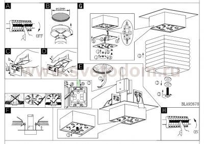 Встраиваемый и накладный светильник Eglo 92678 TORTOLI