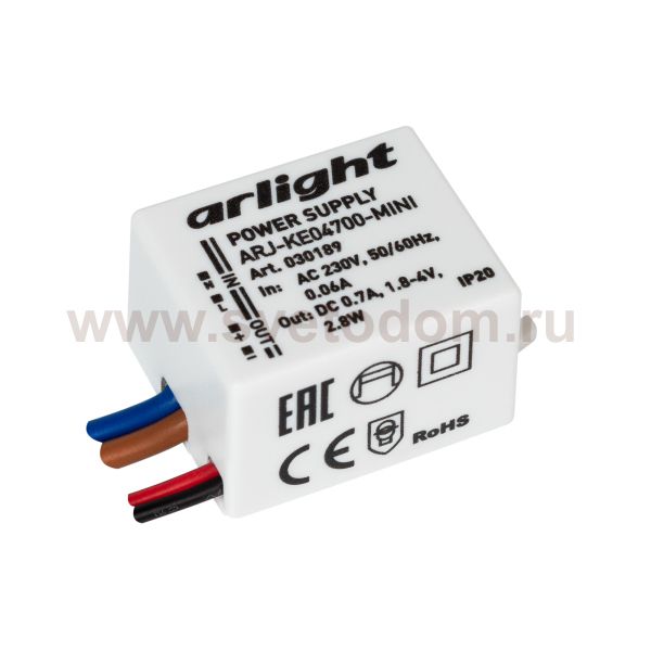 Блок питания ARJ-KE04700-MINI (2.8W, 700mA) Arlight 30189