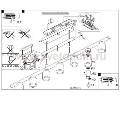 Подвесной потолочный светильник (люстра) DONORI Eglo 91476