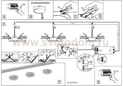 Ветильник внутреннего монтажа EINBAUSPOT 12V 3X35W(GY6 Eglo 5498