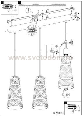 Люстра подвесная Eglo 90584 NORIA