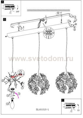 Люстра подвесная Eglo 91818 FENARI