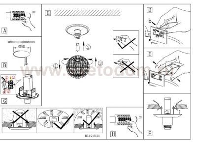 Встраиваемый и накладный светильник Eglo 91844 TORTOLI