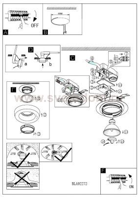 Встраиваемый и накладный светильник Eglo 92272 TORTOLI
