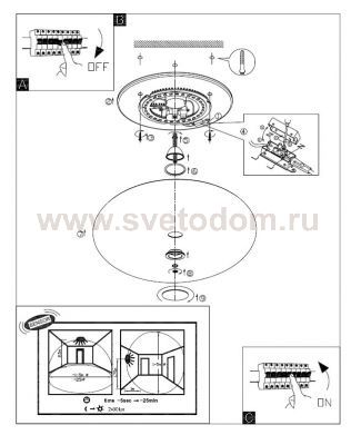 Светильник настенно-потолочный Eglo 91676 LED NUBE