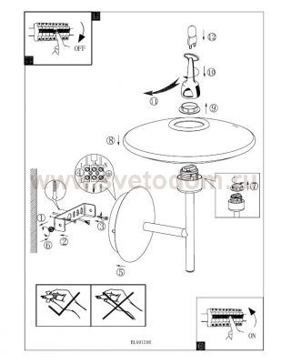 Светильник настенный бра Eglo 91596 MELINA