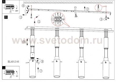 Светильник подвесной Eglo 91546 AGGIUS