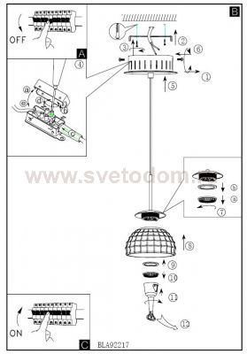Светильник подвесной Eglo 92217 FROSSINI