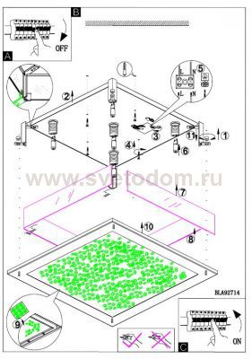 Настенно-потолочный светильник Eglo 92714 AURIGA CRYSTAL