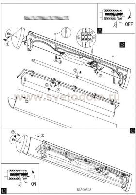 Светильник для ванной комнаты и зеркал Eglo 90528 GITA 1