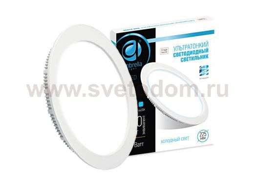 Светильник ультратонкий Ambrella DLR 20W 6400K 185-250V (200W) (D225mm/A200mm) DOWNLIGHT