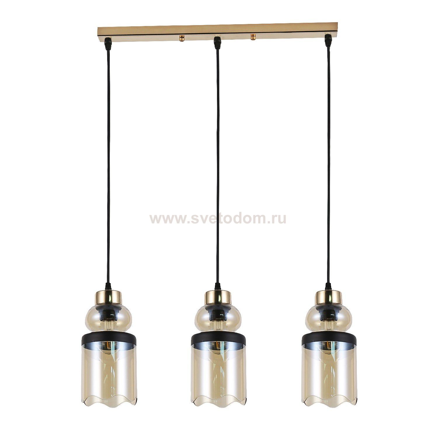 Подвесной светильник 30109/3GD AMB+BK ЭкономСвет