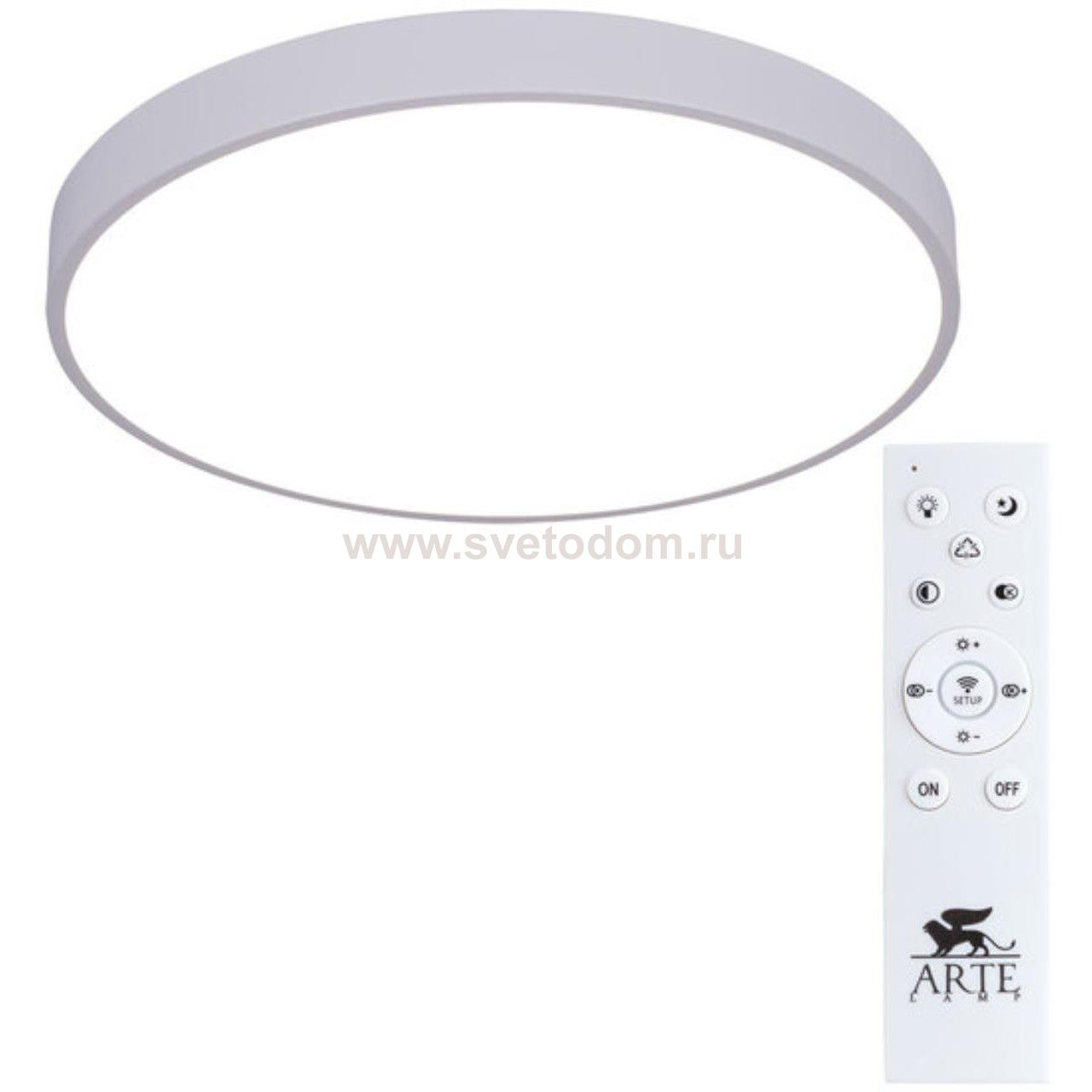 Светильник светодиодный 70Вт 500мм Arte Lamp A2670PL-1WH Arena белый с пультом