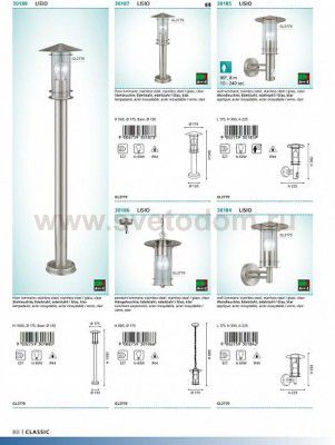 Светильник уличный Eglo 30185 LISIO