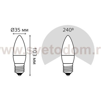Лампа Gauss Elementary Свеча 10W 750lm 4100K E27 LED (30220)