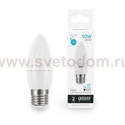 Лампа Gauss Elementary Свеча 10W 750lm 4100K E27 LED (30220)